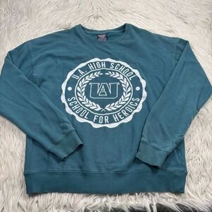 My Hero Academia Men's Unisex S U.A. Academy Embroidered Crew Sweatshirt Green